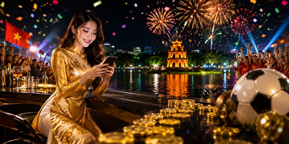Người phụ nữ Hà Nội mặc áo dài đăng nhập tài khoản casino trên điện thoại
